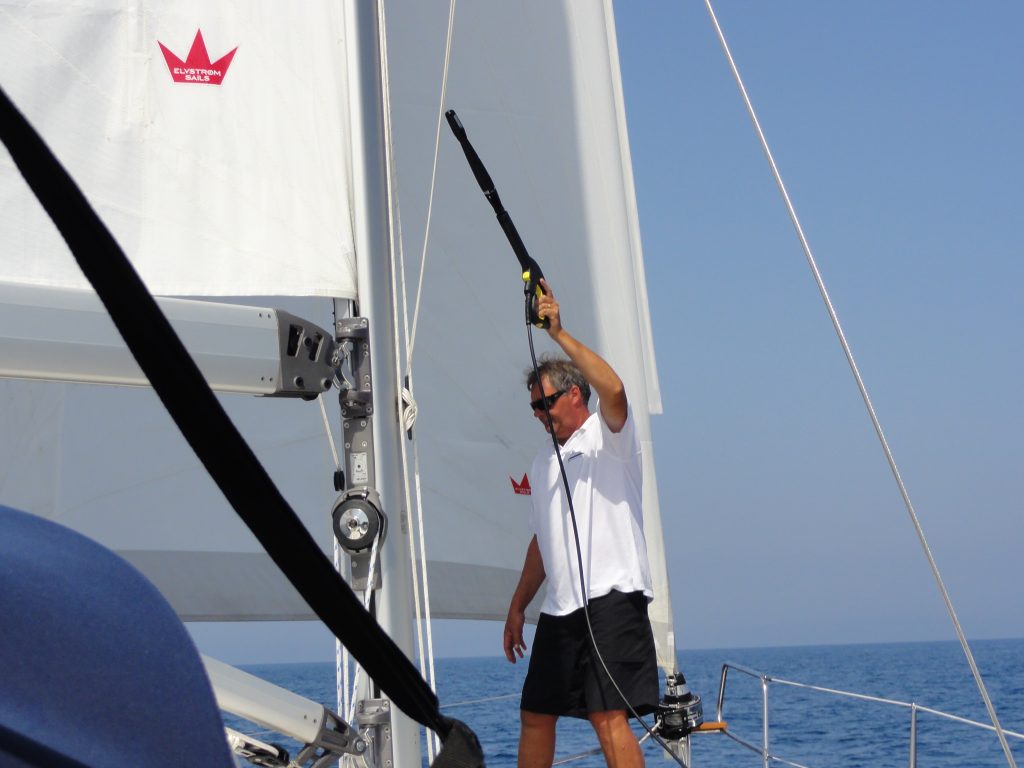 Karcher jetwash built in yes REALLY! Sailing SY Liberation